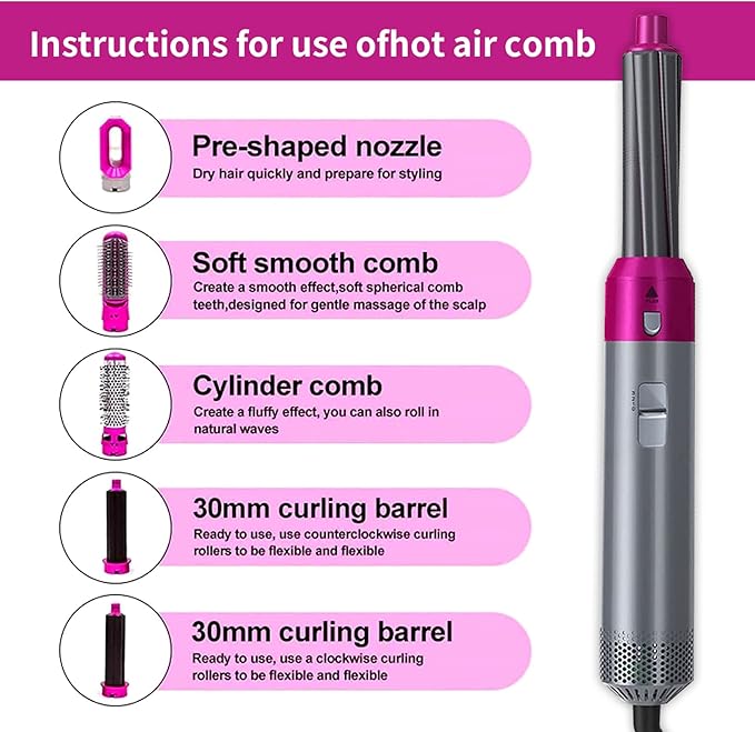 ʜᴏᴍᴇ ᴢᴇɴɪᴛʜ™ Hot Hair Brush 5 in 1 – فرشاة الشعر الساخنة 5 في 1